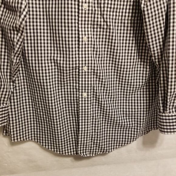 Brooks Brothers 346 Shirt Men 16-2/3 Slim Fit Black Gingham Check Non-Iron - Picture 3 of 10